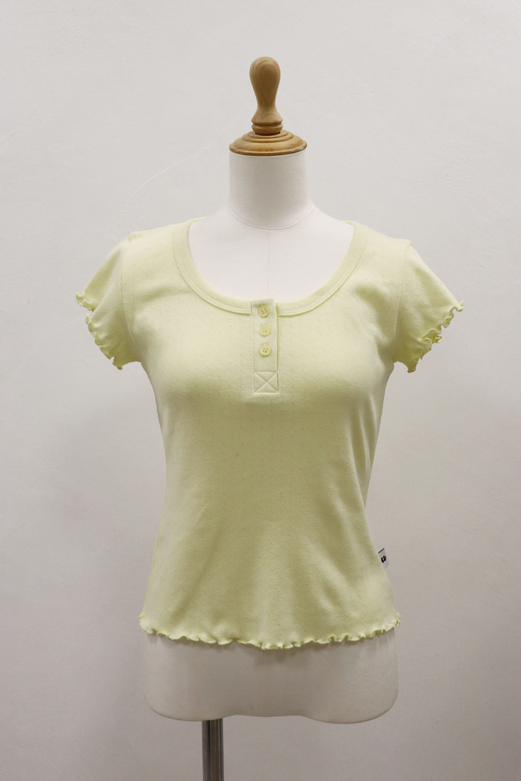 Mellow Hem Henry Neck Top Yellow