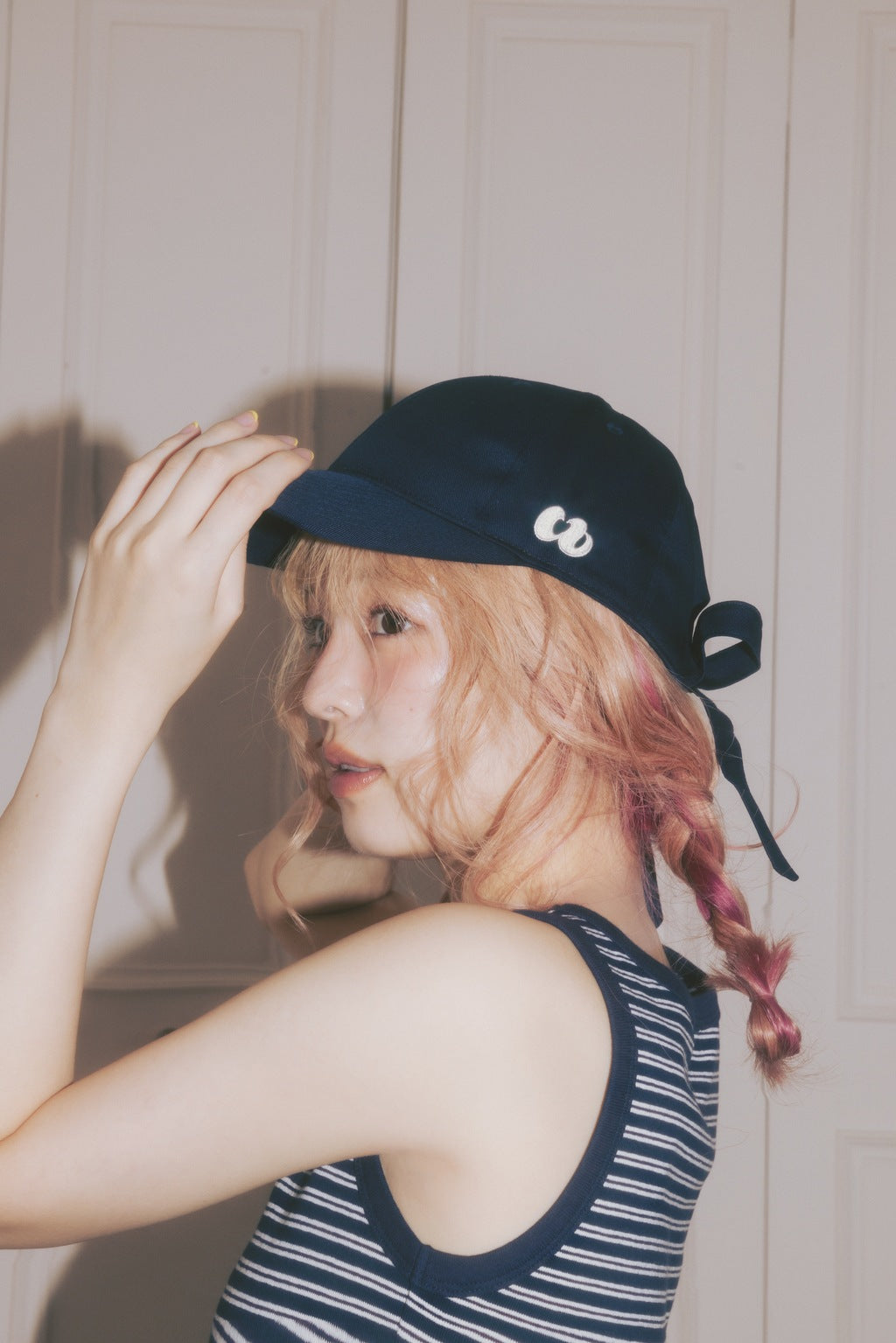 Side Logo Ribbon Cap Navy