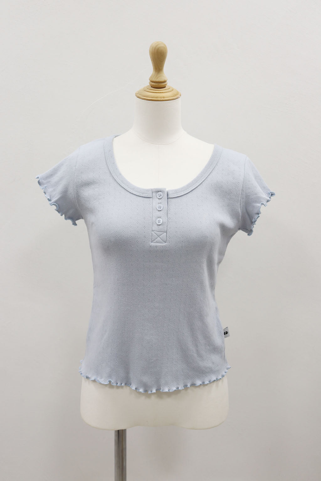 Mellow Hem Henry Neck Top Blue