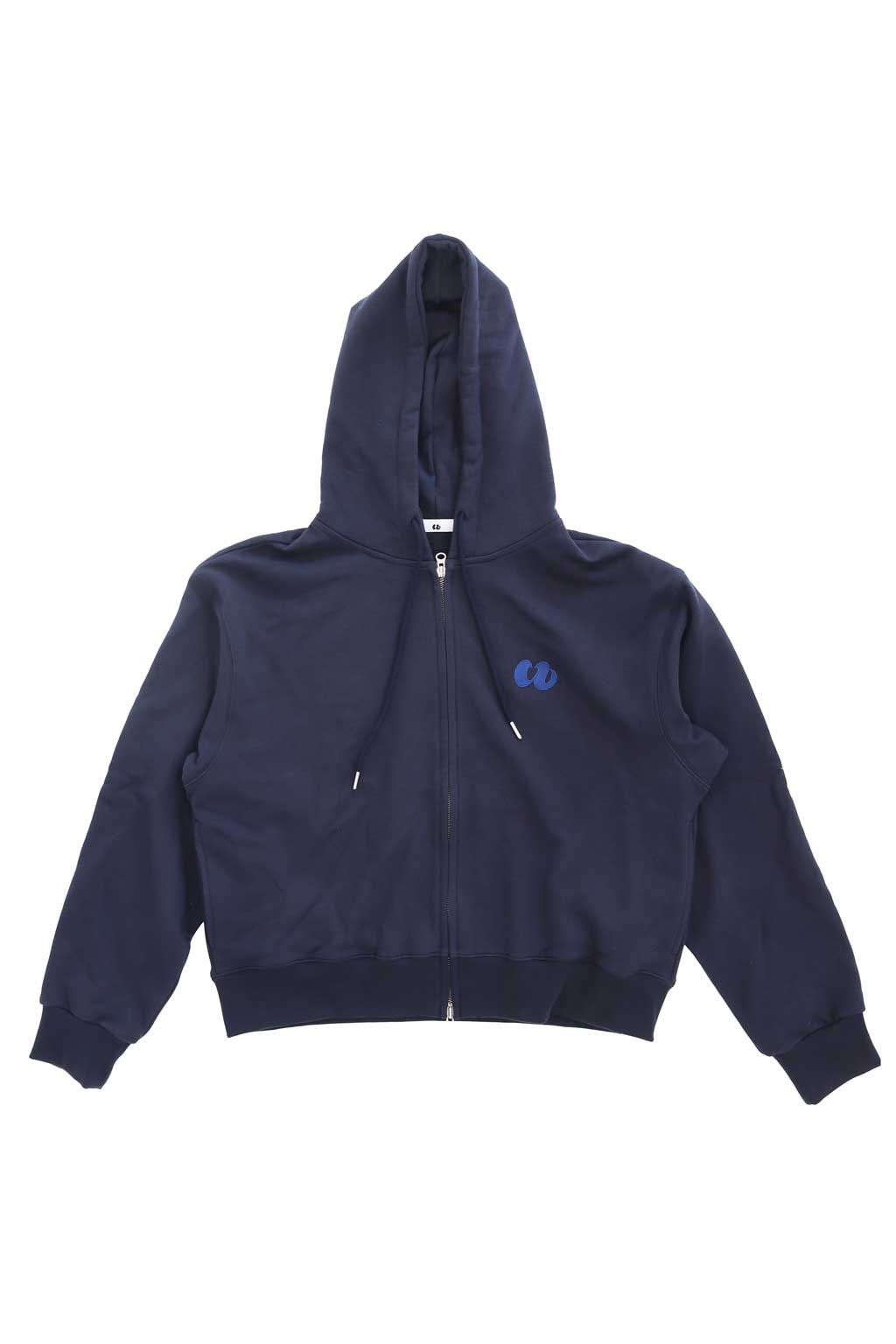 Embroidery Full Zip Hoodie Navy