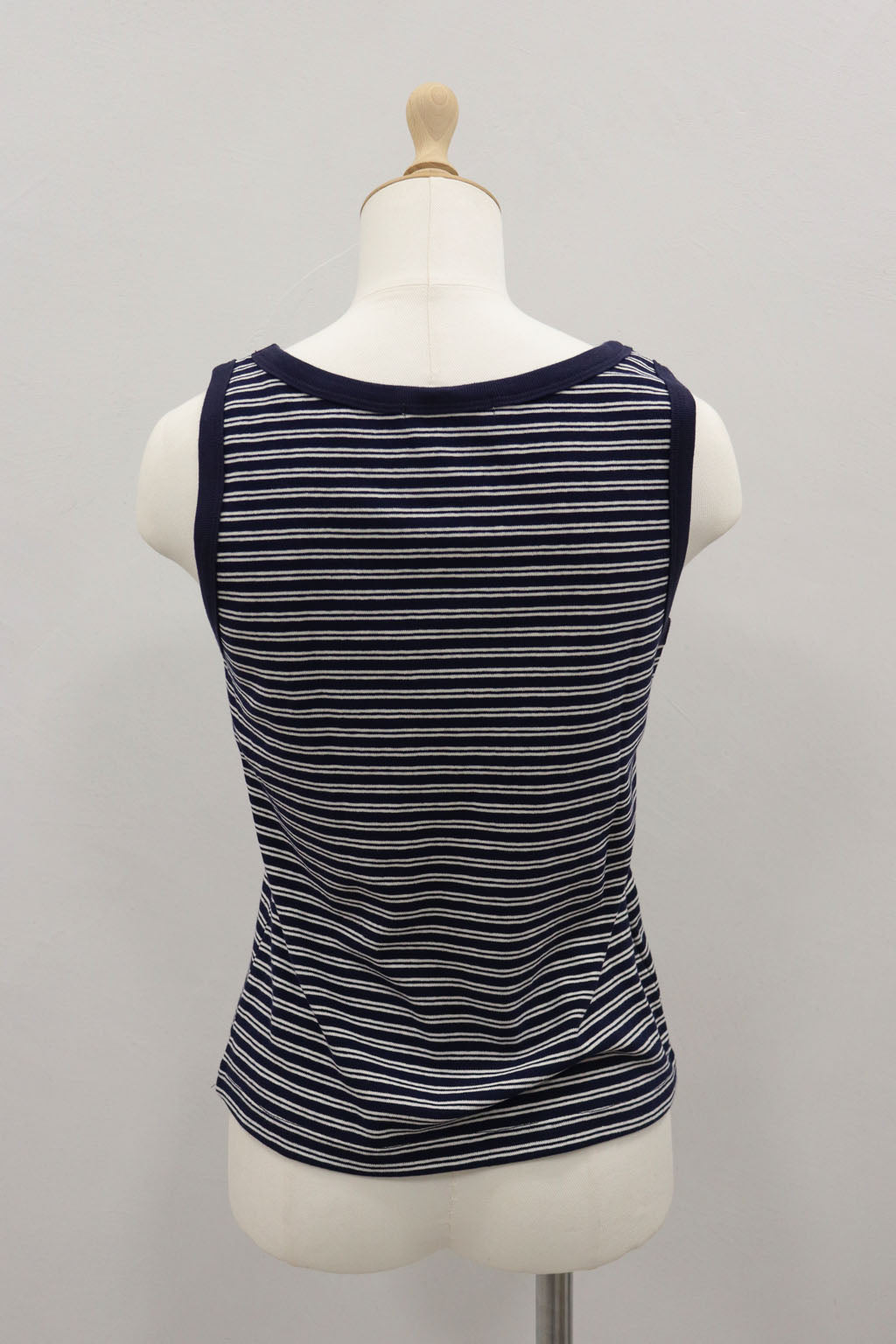 Embroidered Striped Tank Top Navy