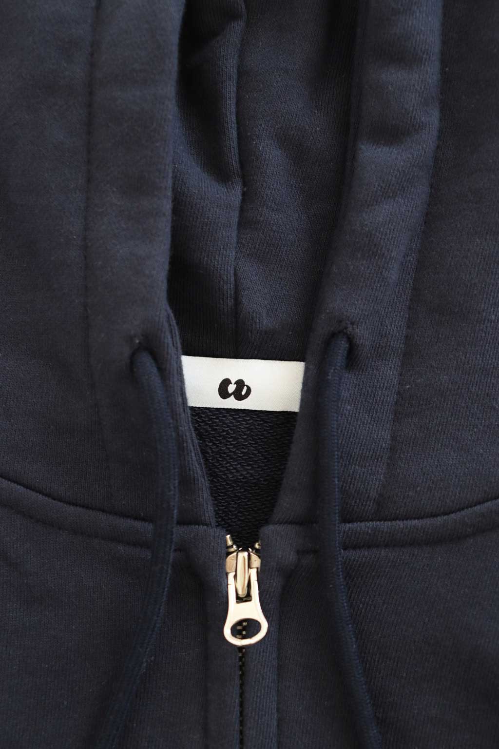 Embroidery Full Zip Hoodie Navy