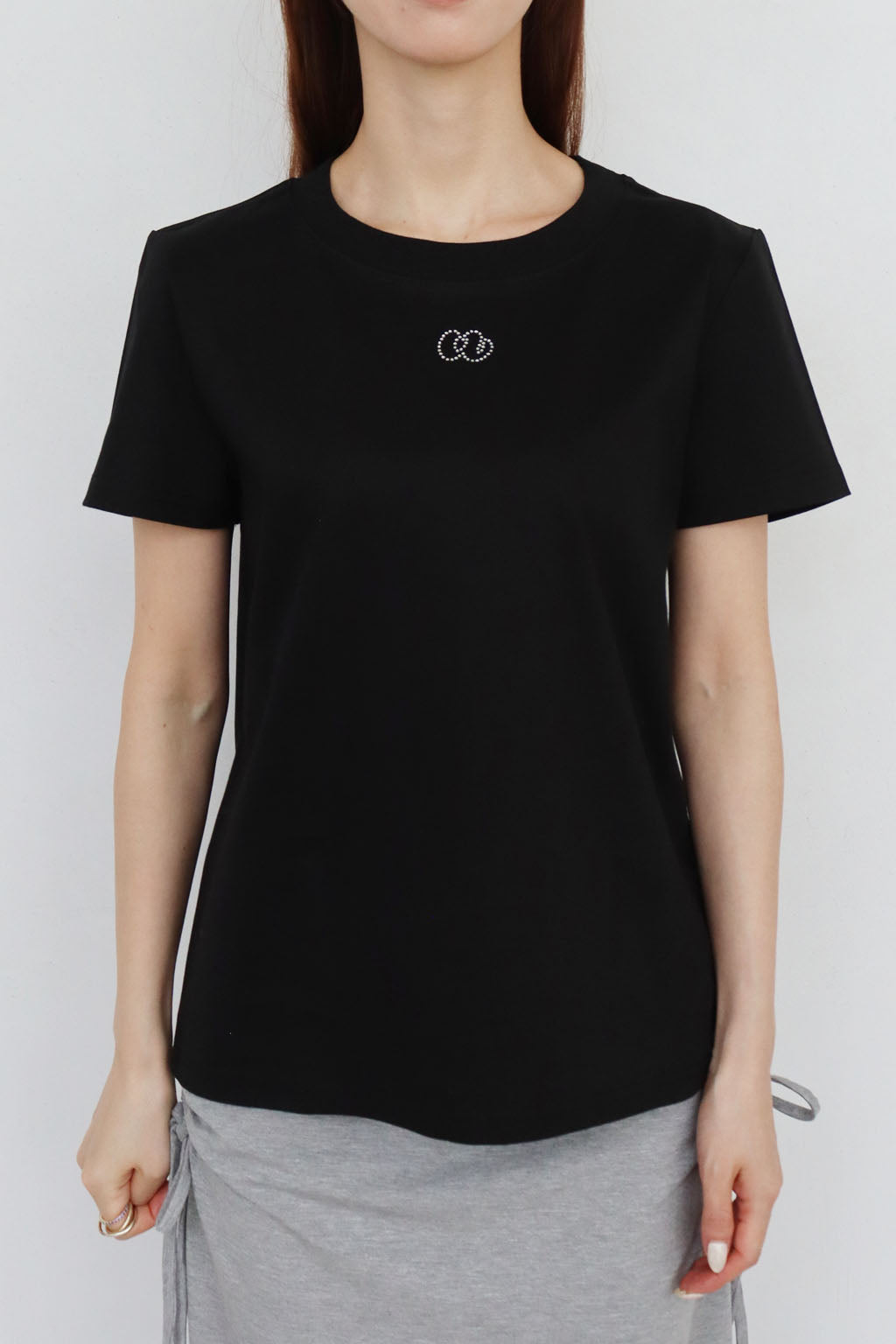 Rhinestone Logo Tee Black