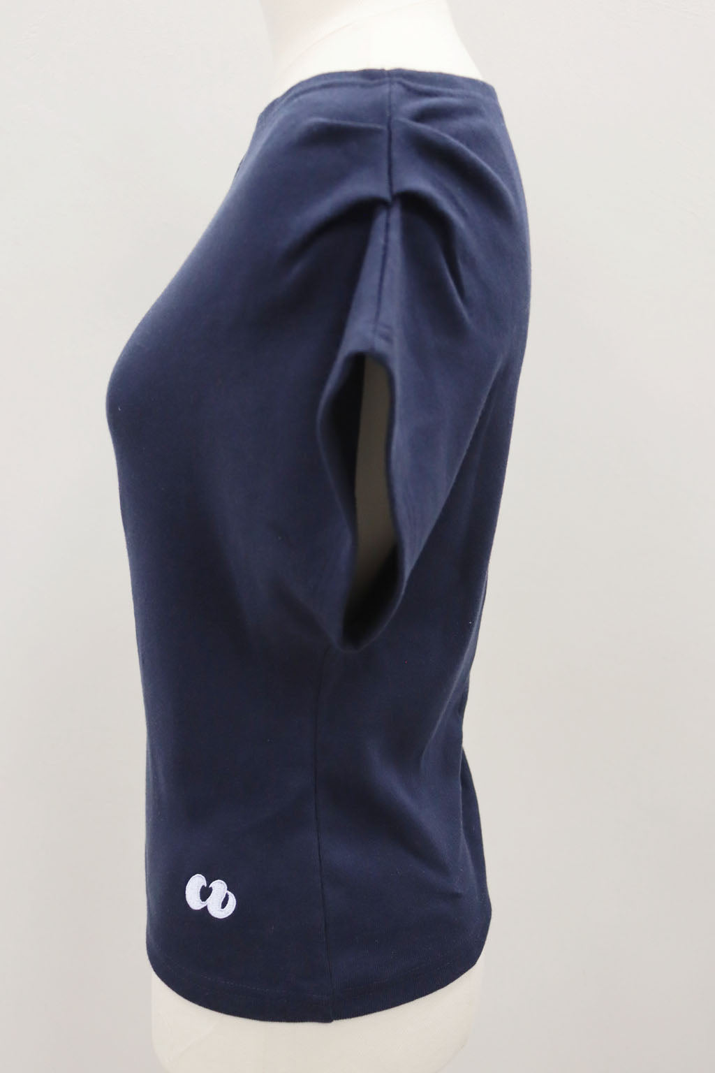 Off-Shoulder Gathered Top Navy