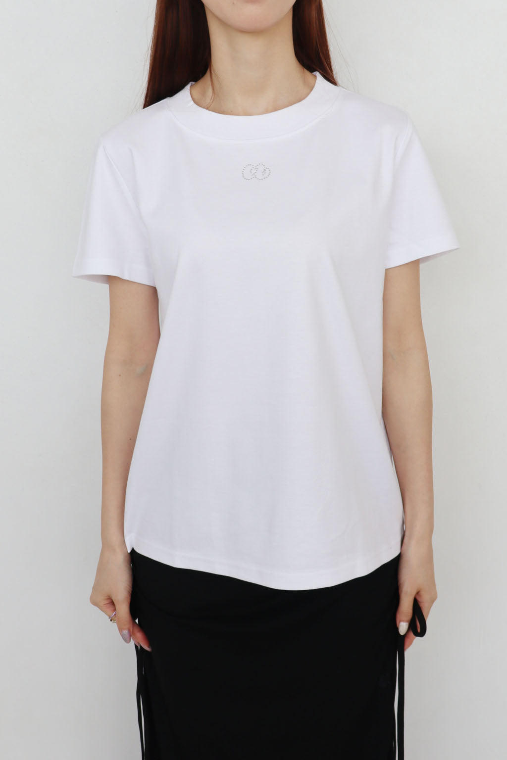 Rhinestone Logo Tee White
