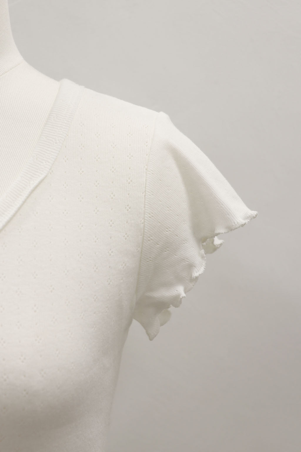 Mellow Hem Henry Neck Top White