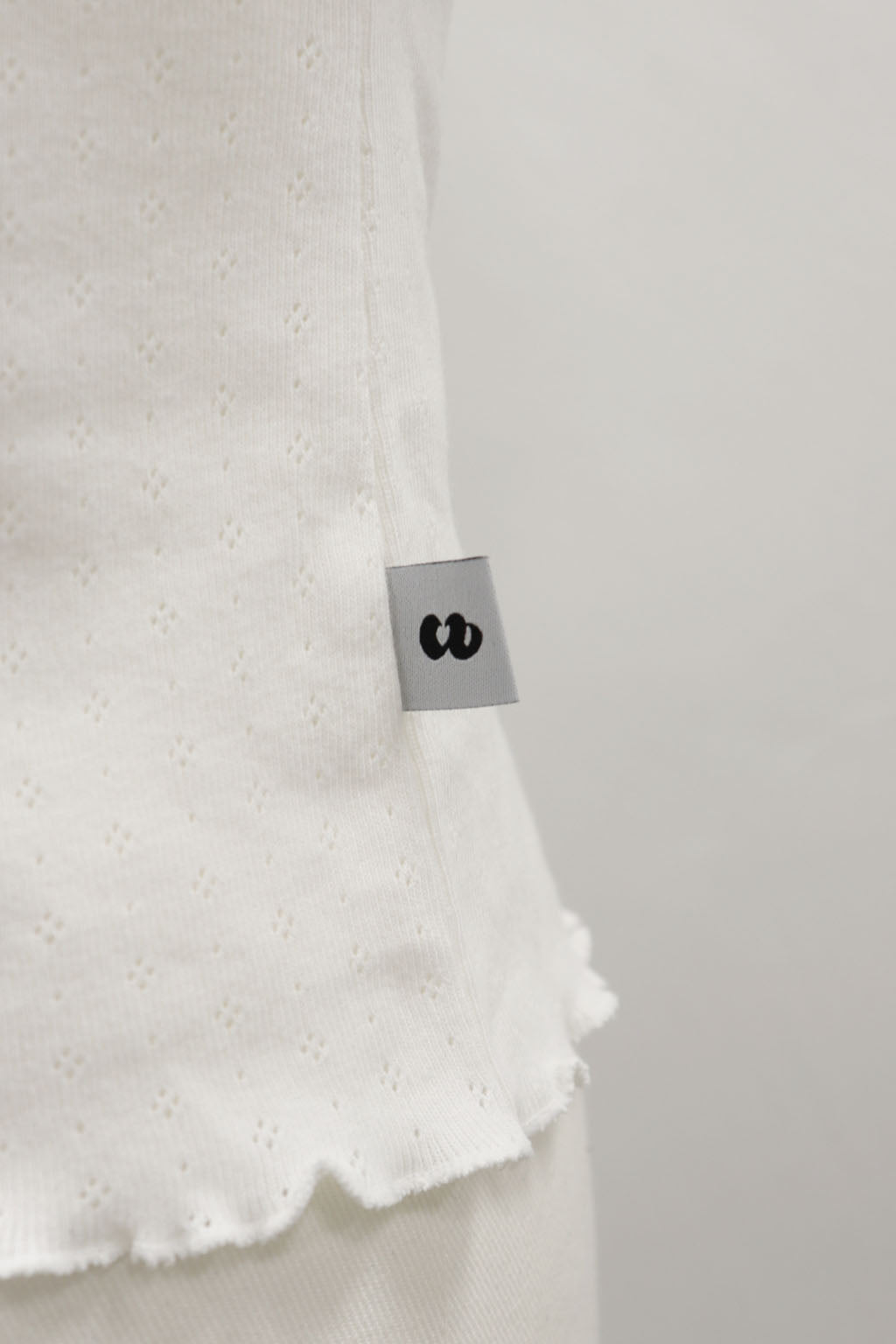 Mellow Hem Henry Neck Top White