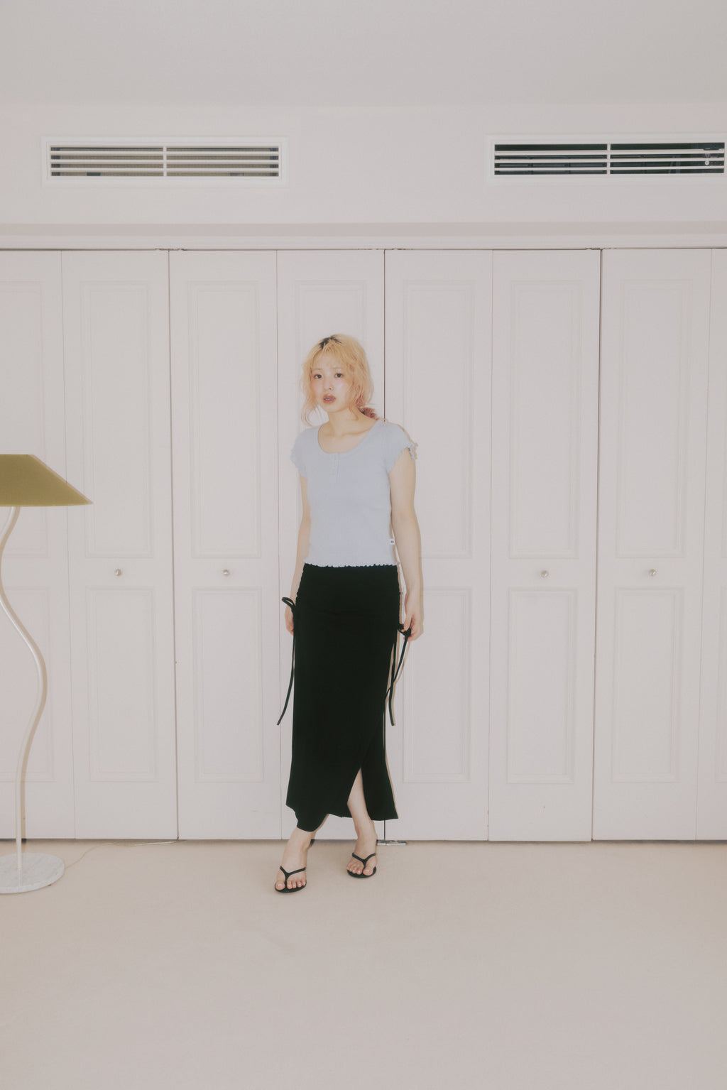 Mellow Hem Henry Neck Top Blue