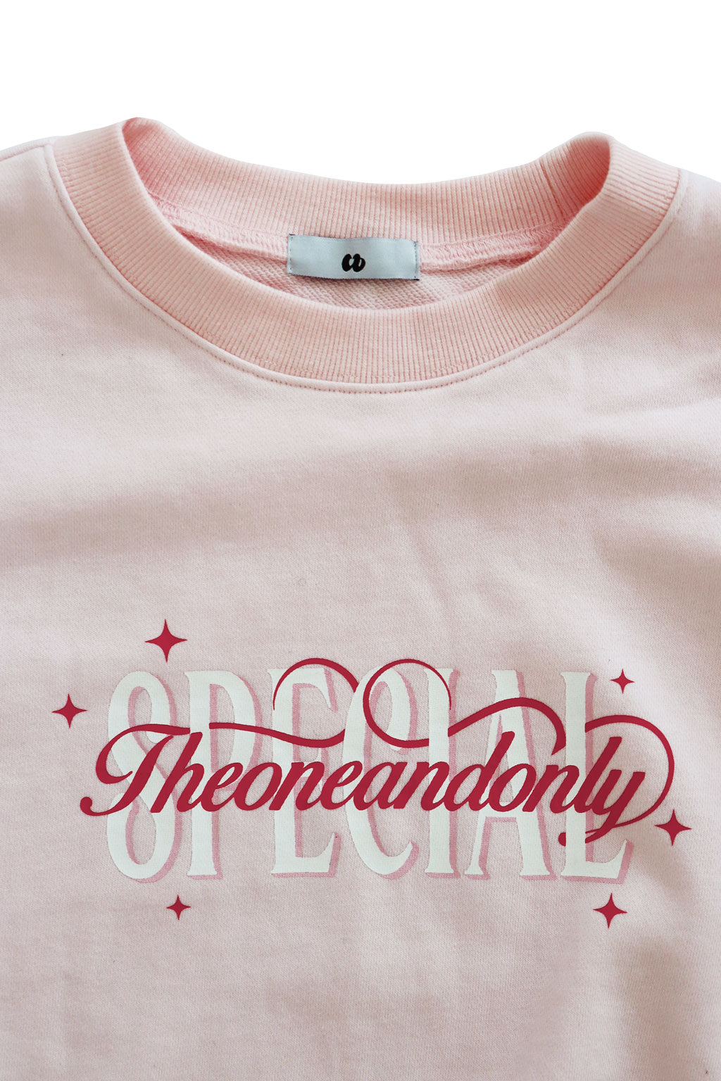 Printed Graphic Crew Neck Sweatshirt Pink
