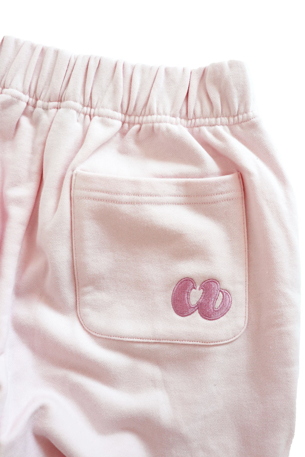 Embroidery Sweat Pants Pink