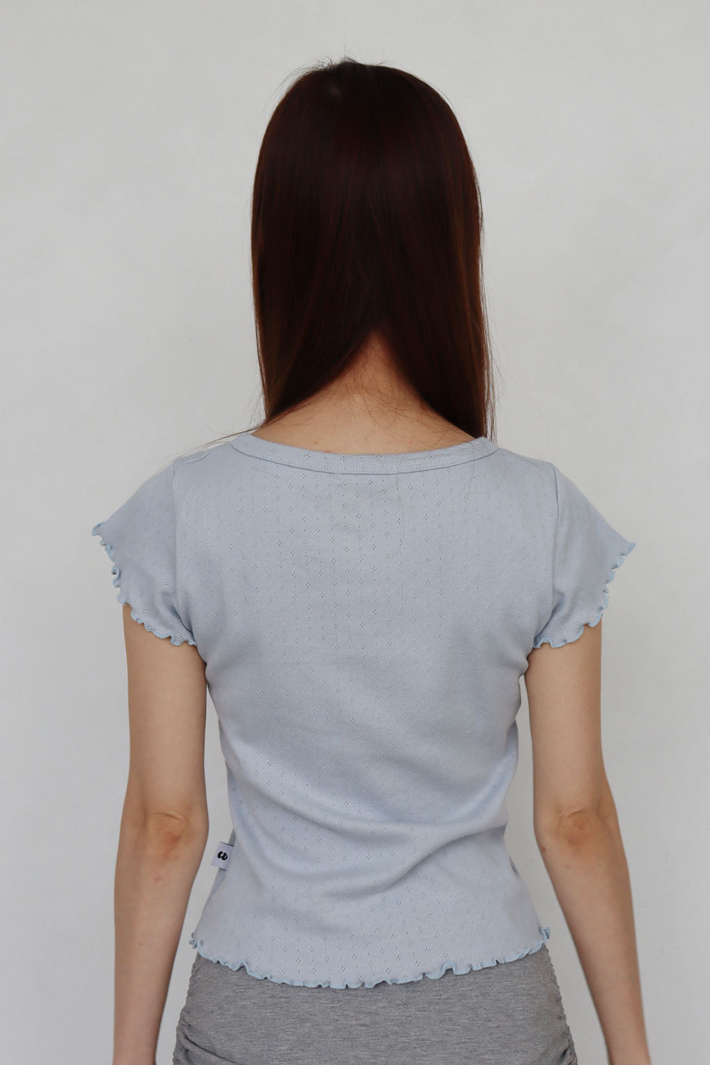 Mellow Hem Henry Neck Top Blue