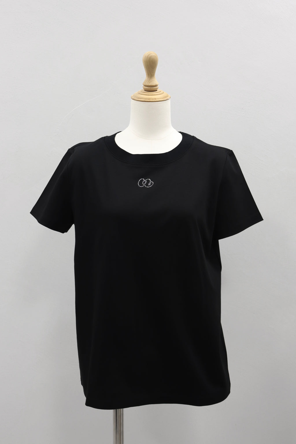 Rhinestone Logo Tee Black