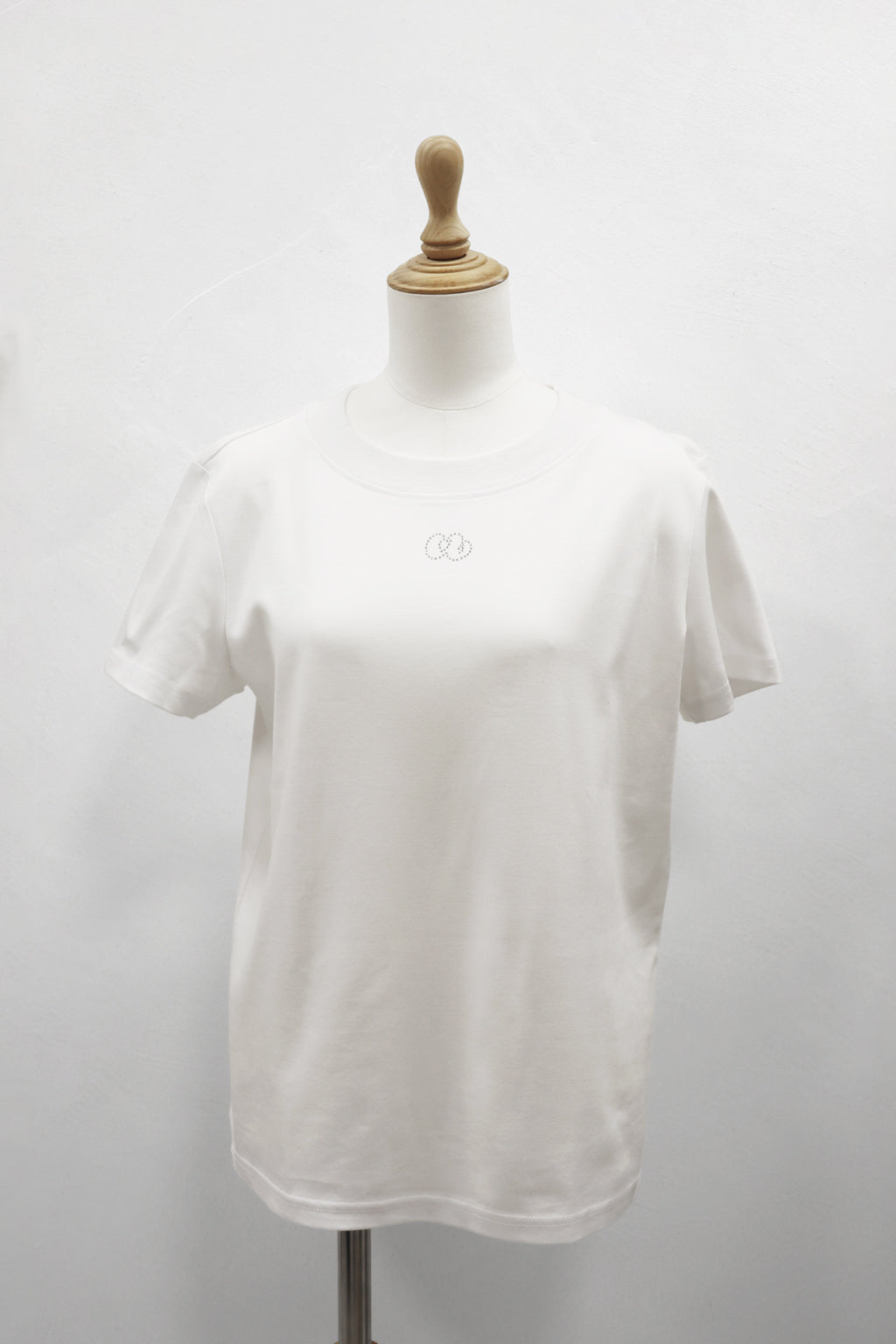 Rhinestone Logo Tee White