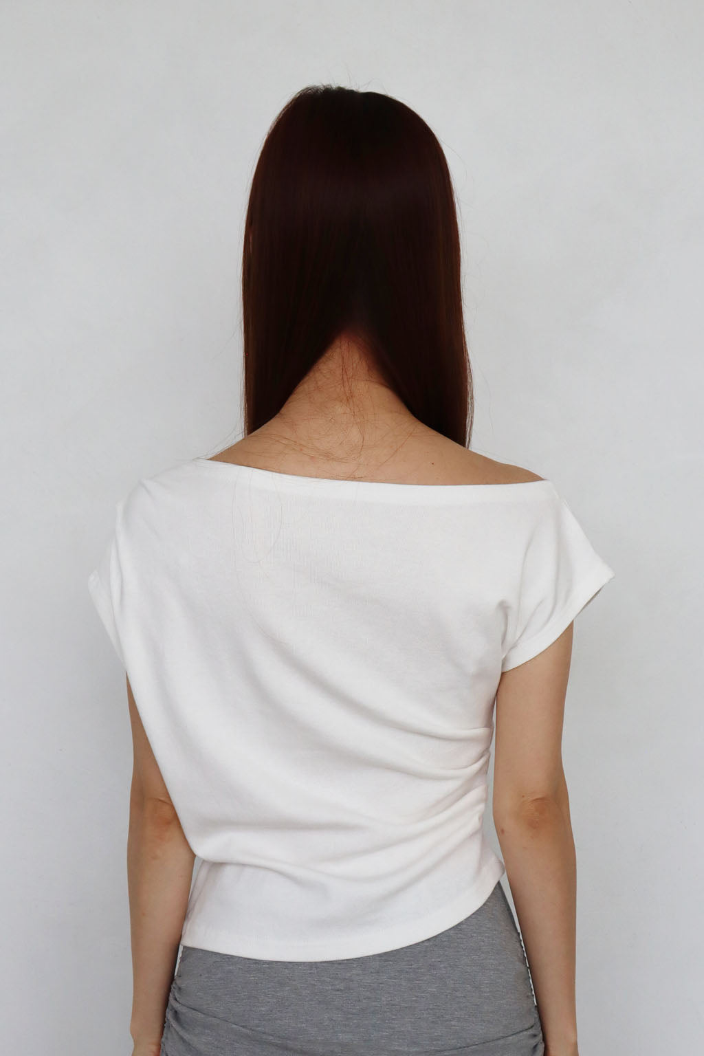 Off-Shoulder Gathered Top White