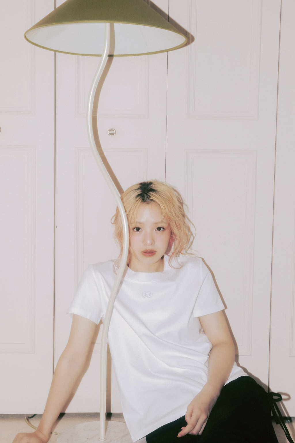 Rhinestone Logo Tee White