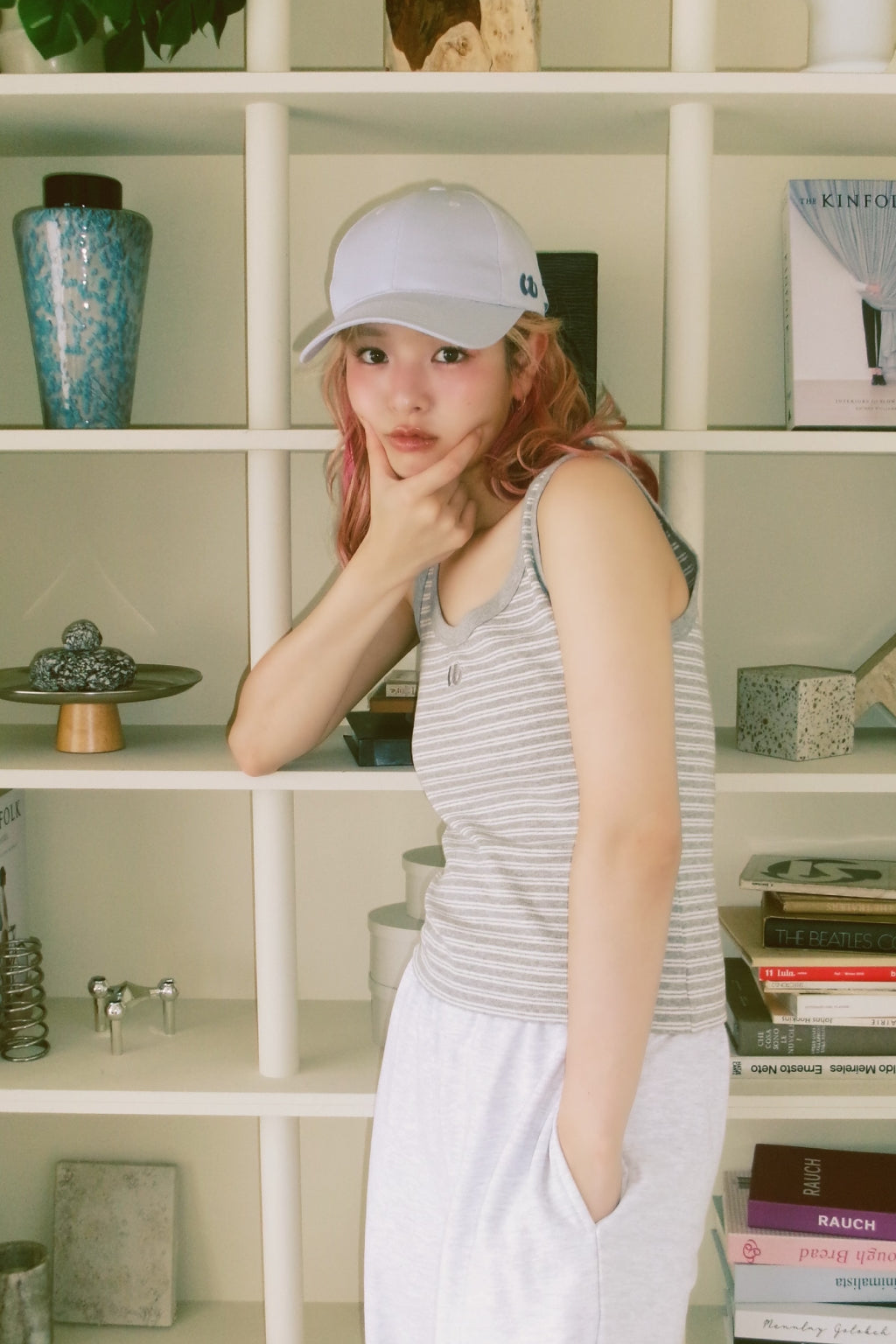 Side Logo Ribbon Cap Blue