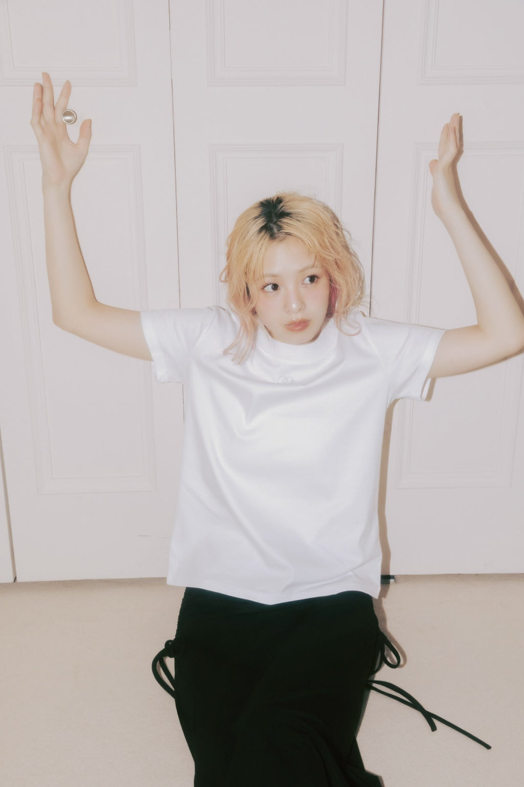 Rhinestone Logo Tee White